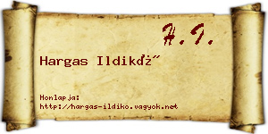 Hargas Ildikó névjegykártya